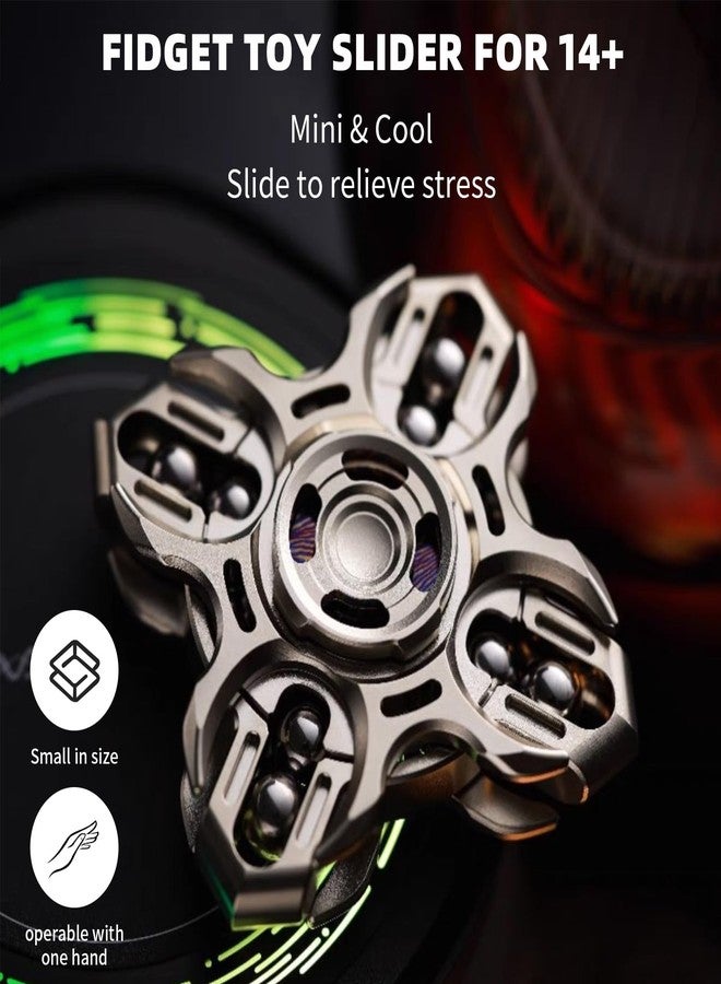 7JI Tuning Fork Fingertip Gyroscope Premium Stainless Steel Fidget Toys,Adult Stress & Anxiety Relief, Long Spin Time Stress Relief Toy Three-Layer Metal - Image 2